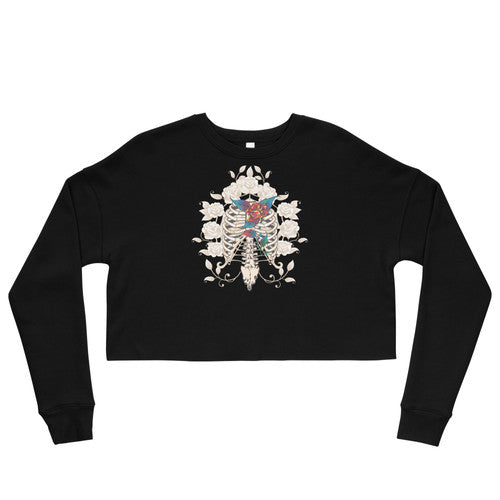 Skeleton Torso Crop Sweatshirt | The Rock Boudoir
